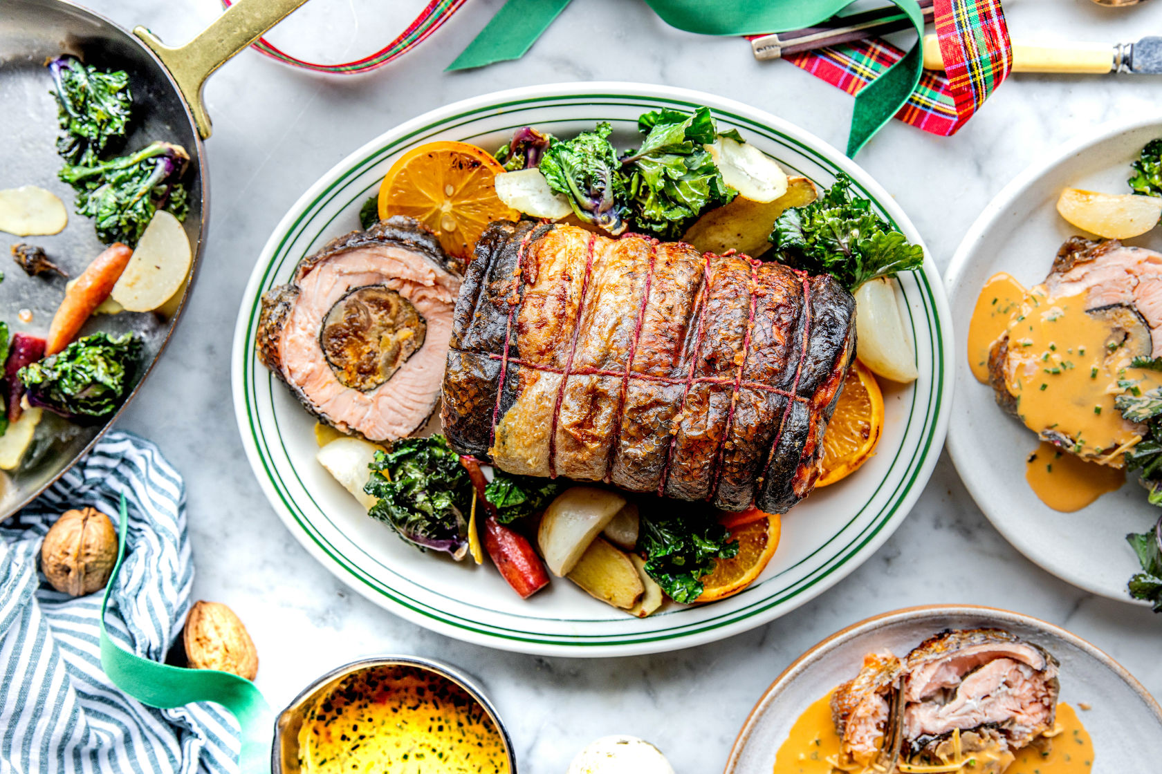 Boned and Rolled Organic Irish Salmon with Persian Stuffing - Image 2